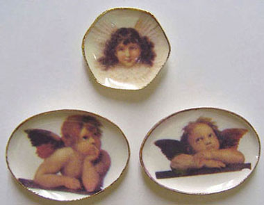 Dollhouse Miniature Baby Angel Platter 3Pcs.